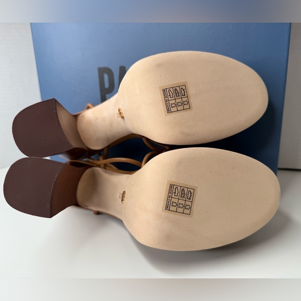 Paige Hailey Platform Sandal in Cognac Leather Size 10 NWT Strappy Euro Summer - Picture 10 of 15
